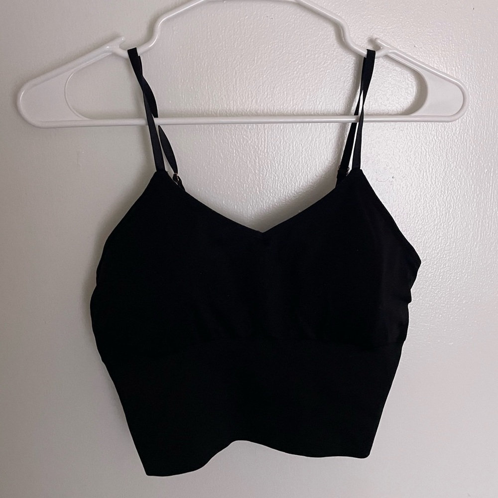 Black crop top with padding
